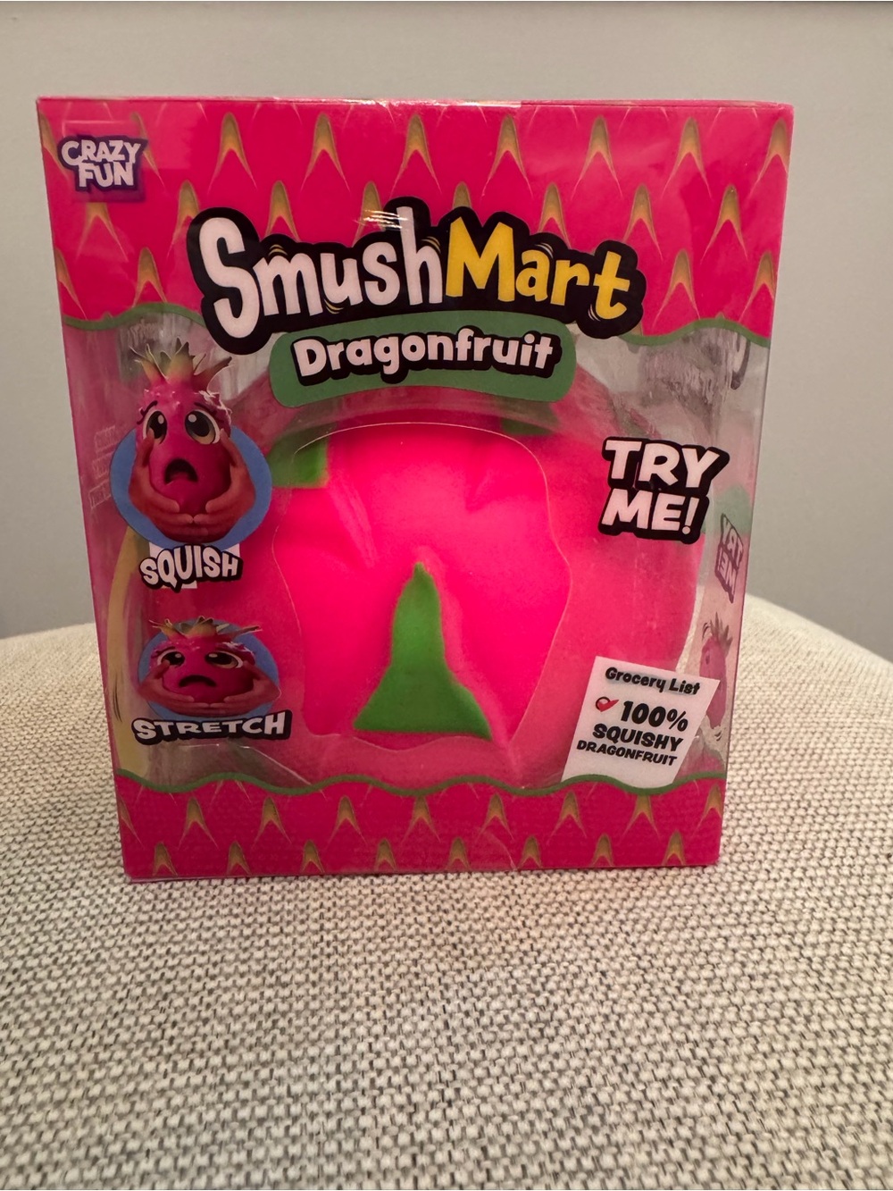 Smushmart Dragonfruit Squishy Toy - Pink & Green